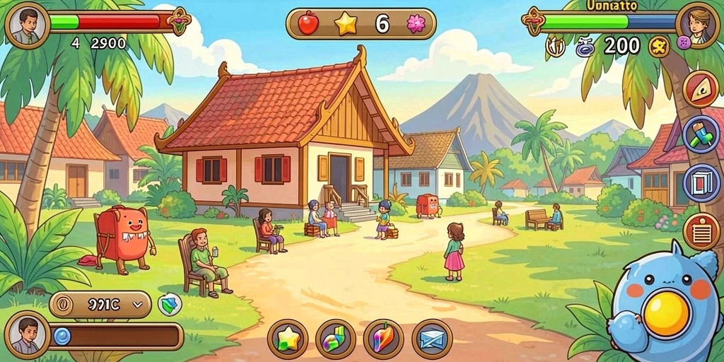 Ilustrasi gameplay yang menarik dan penuh warna.